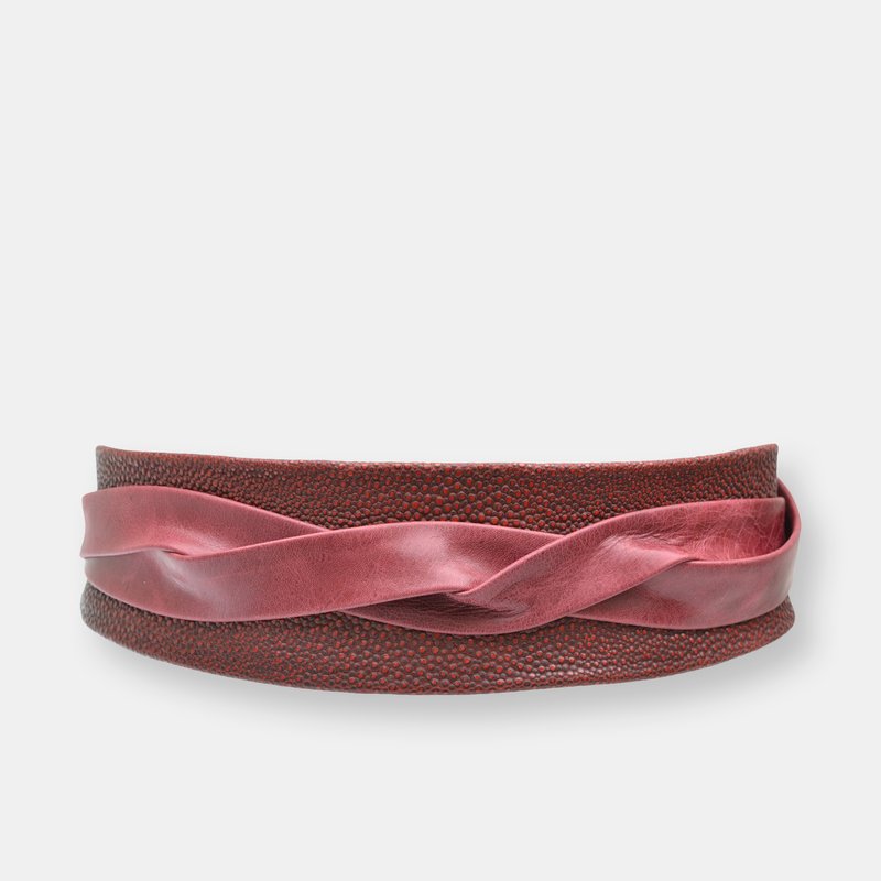 Ada Collection Classic Wrap Belt In Red Saturno