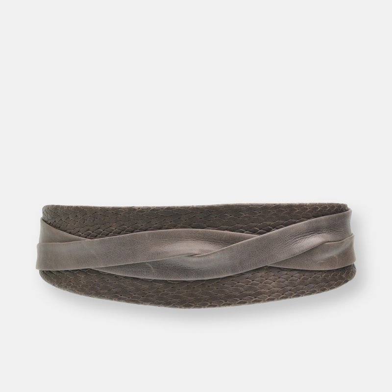 Ada Collection Classic Wrap Belt In Chocolate Woven