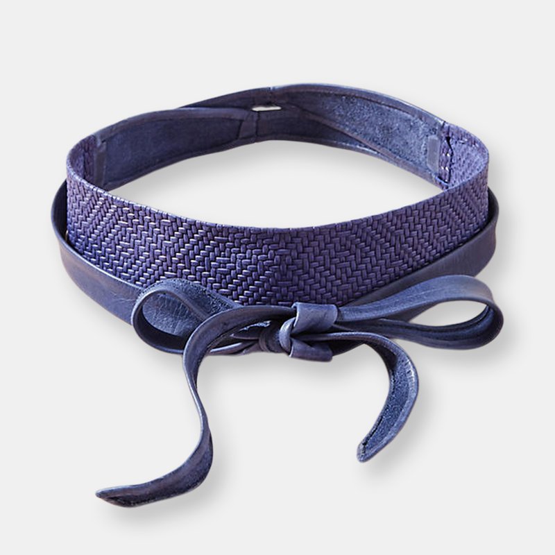 Ada Collection Classic Wrap Belt In Marine Woven