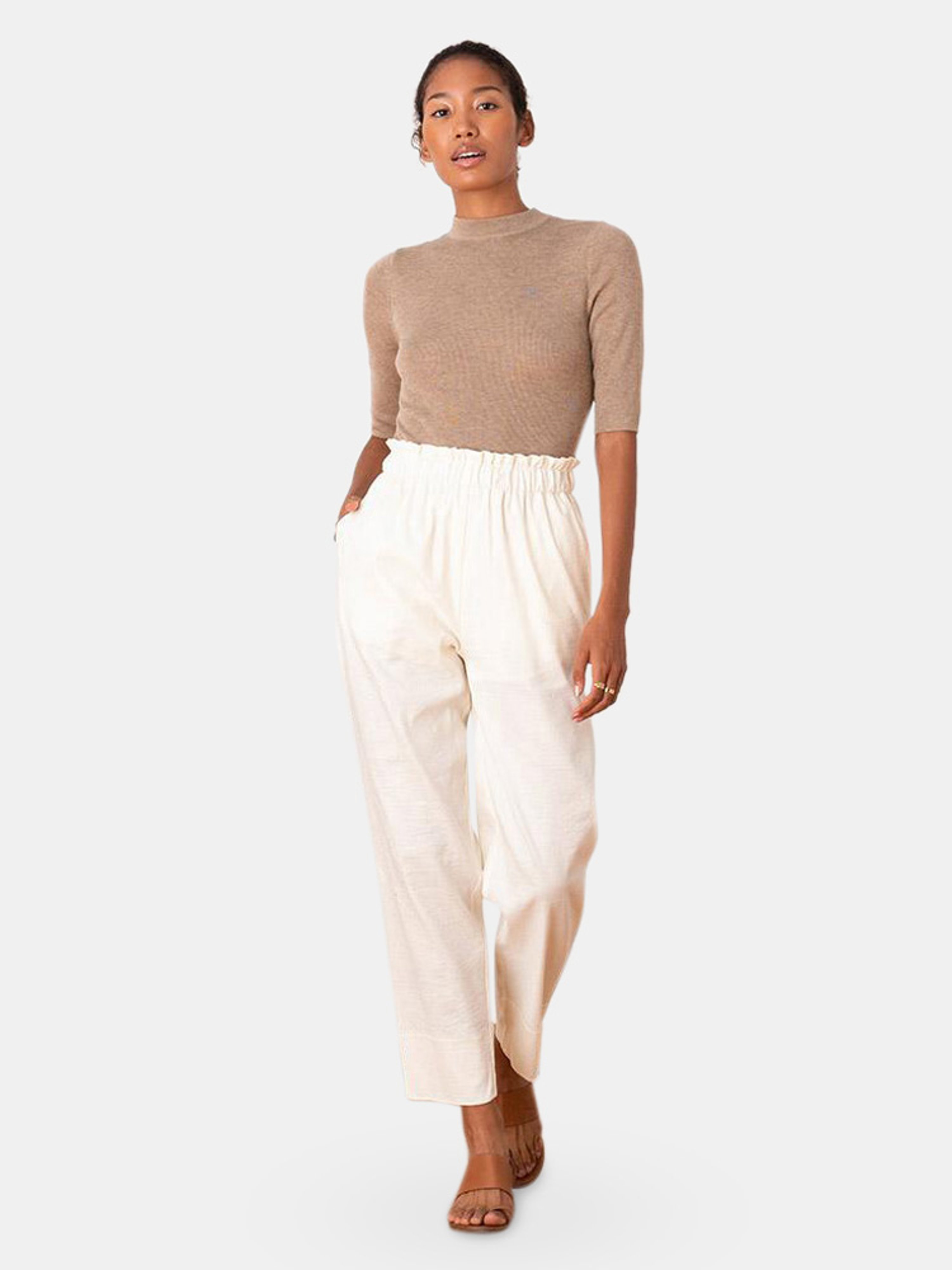 Aday Kick Back Pants In White
