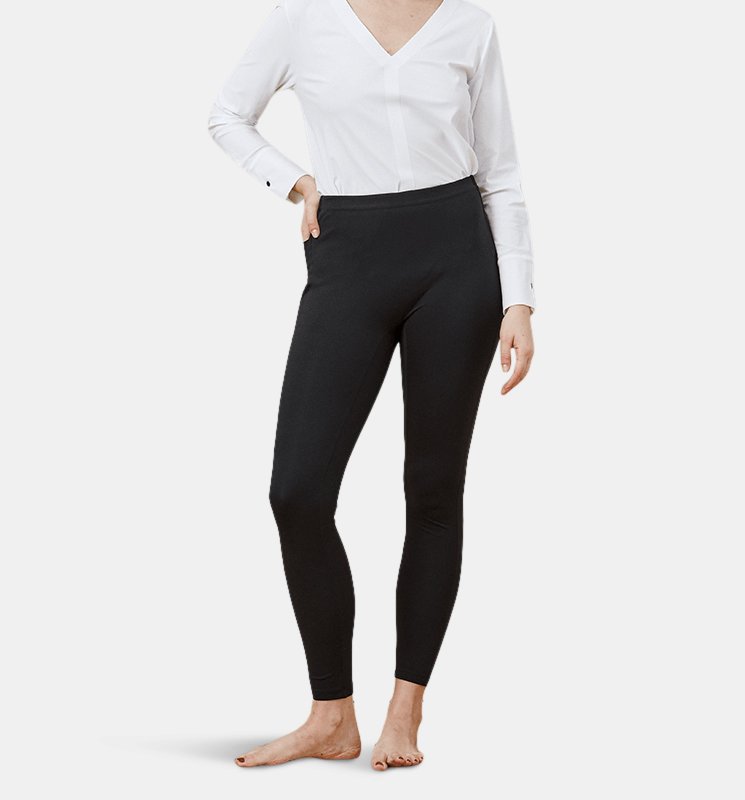 Aday Layered Up Thermal Leggings In Black