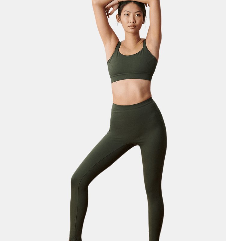 Aday Layered Up Thermal Leggings In Moss