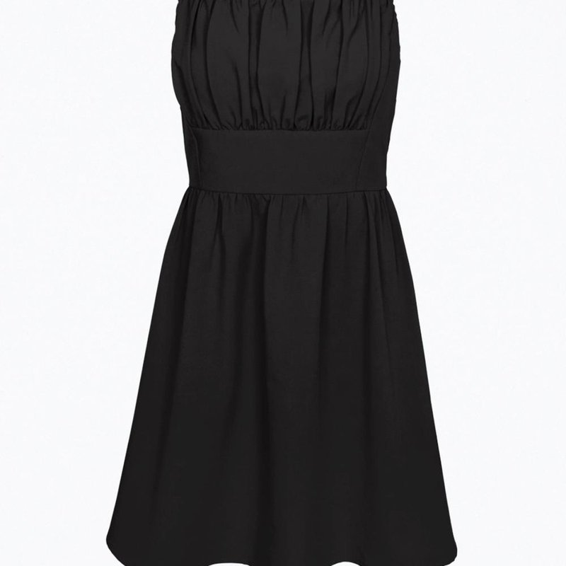 Shop Adelyn Rae Kina Scrunchie Strap Crepe Mini Dress In Black