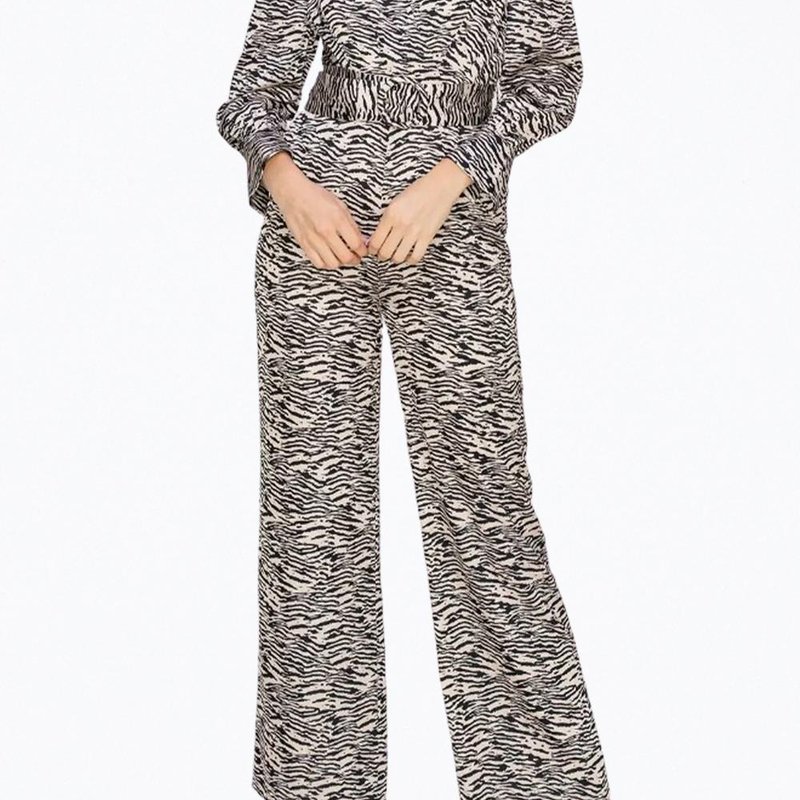 Shop Adelyn Rae Toni Zebra-print Belted Wrap-effect Sateen Jumpsuit In Black