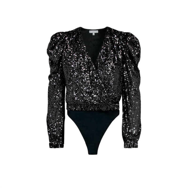 Shop Adelyn Rae Women's Lala Sequins Bodysuit In Black