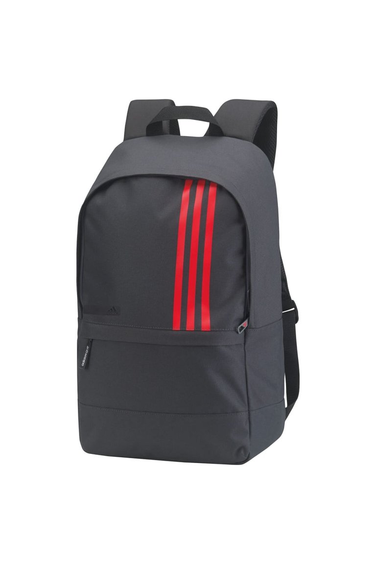 Adidas 3 Stripes Small Backpack (Dark Grey/ Scarlet) (One Size) - Dark Grey/ Scarlet