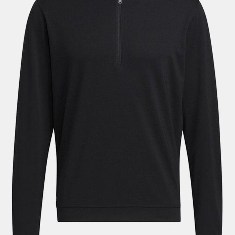 Adidas Originals Mens Elevated Quarter Zip Sweatshirt In Black