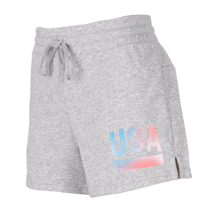 Adidas Originals Women's Fleece American Girl Usa Short In Grey