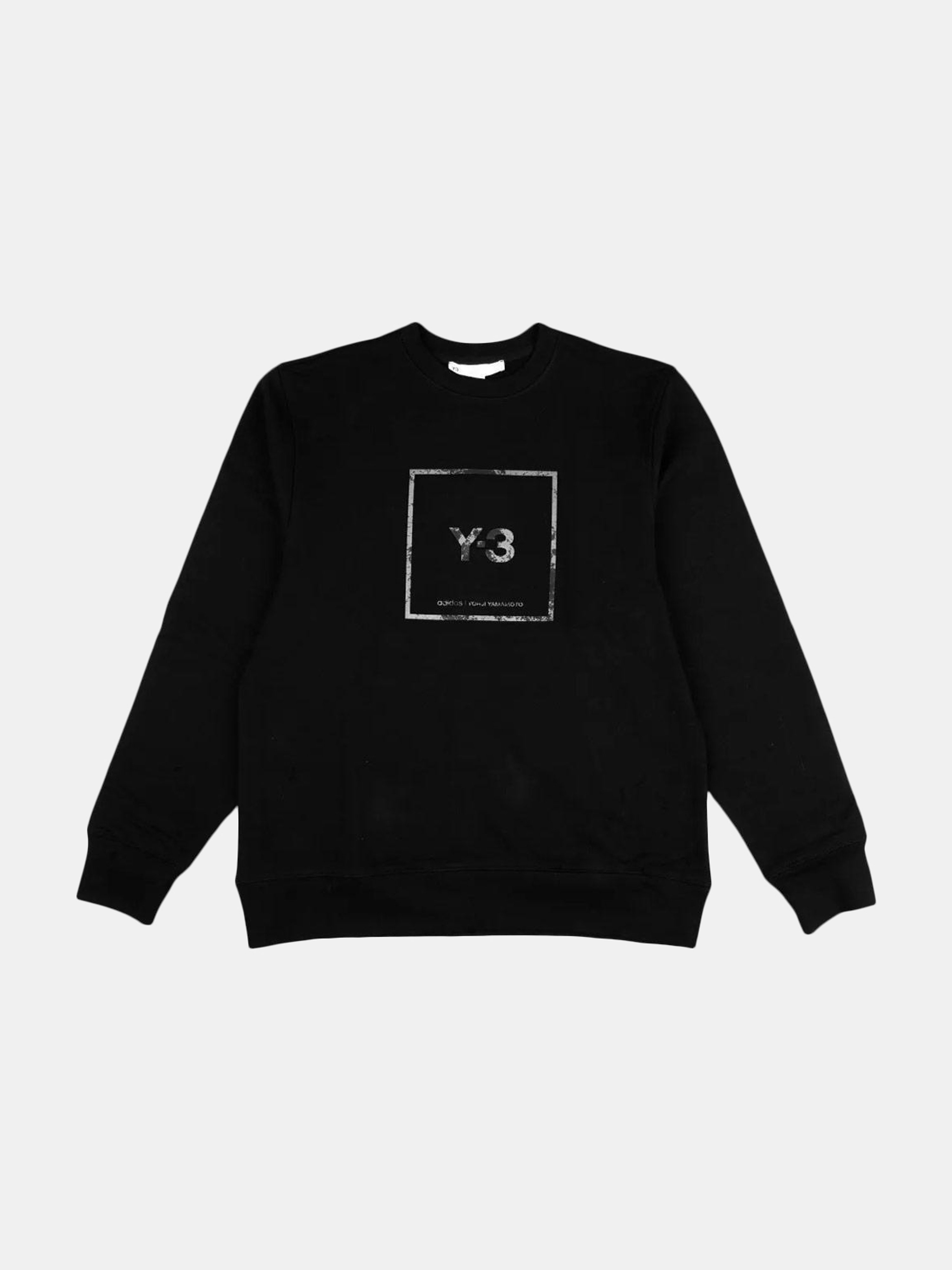 Adidas Originals Adidas Y-3 Square Label Graphic Crew Sweatshirt In Black
