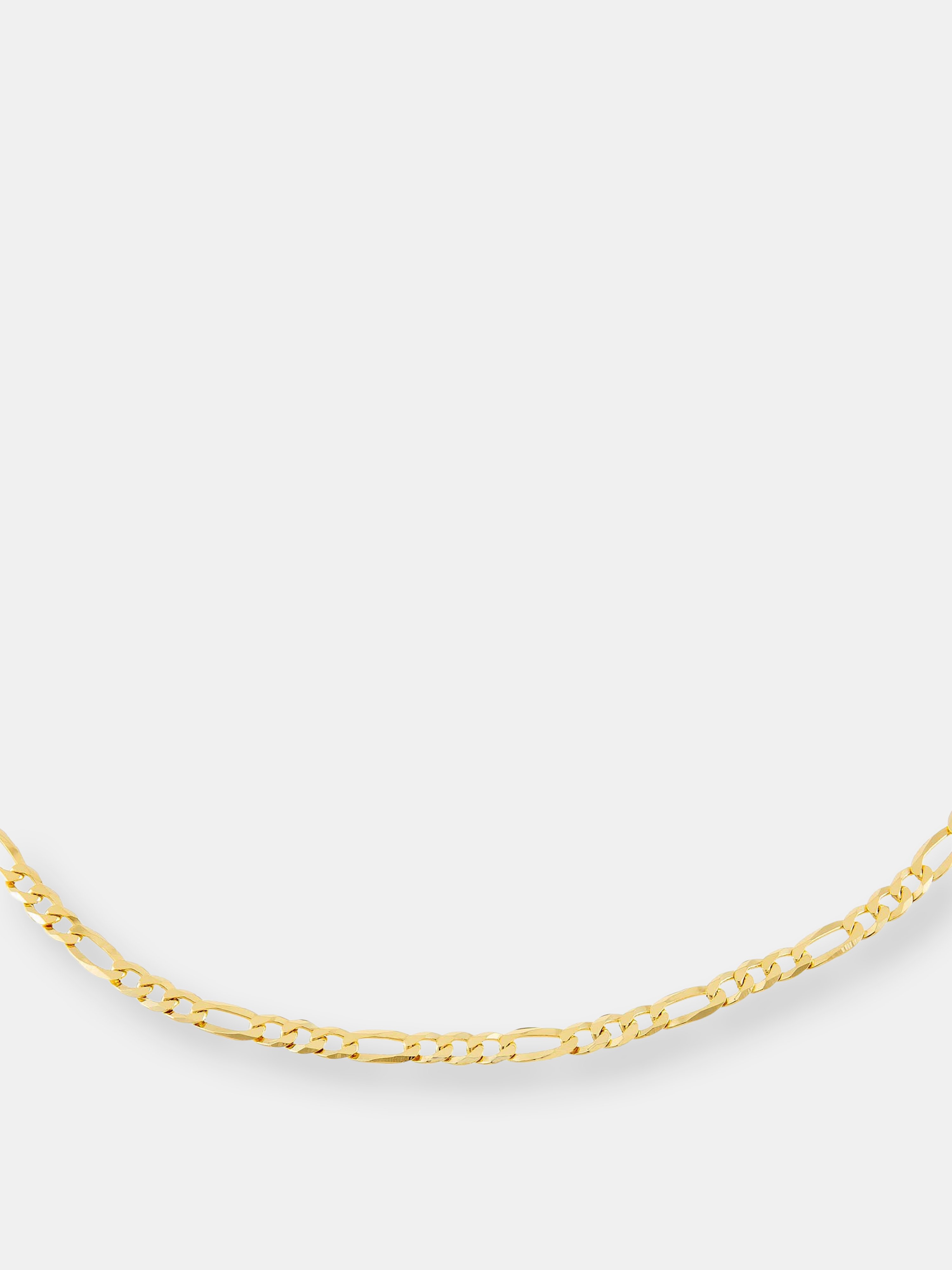 Adinas Jewels By Adina Eden Flat Figaro Chain Necklace In Gold