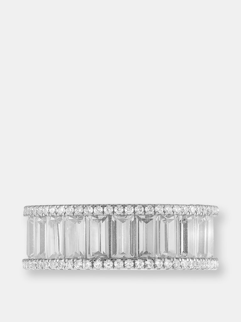 Pavé With Baguette Eternity Band