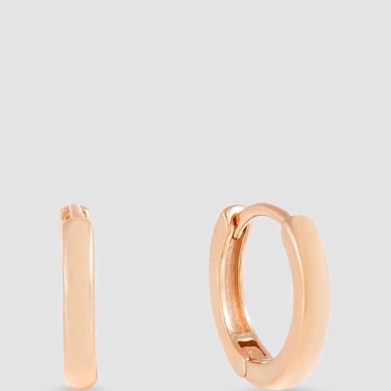By Adina Eden Plain Ring Huggie Earring In Rose Gold