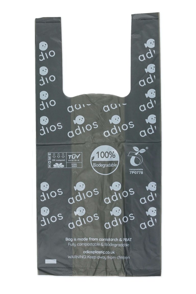 Adios Plastic Free Dog Poop Bags (Pack of 120) (33cm x 23cm) - Gray