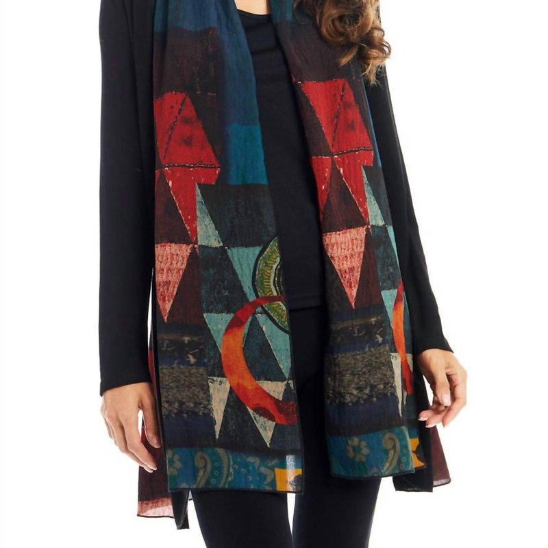 Shop Adore Abstract Cardigan In Blue