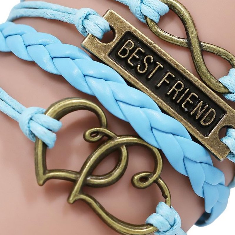 Adore Braided Infinity Heart Best Friend Bracelet [blue]