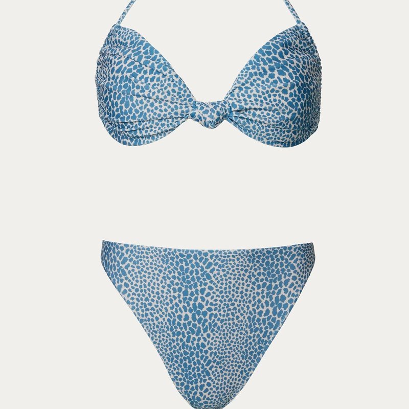 Shop Adriana Degreas High-leg Bikini With Straps In Tortoise In Blue