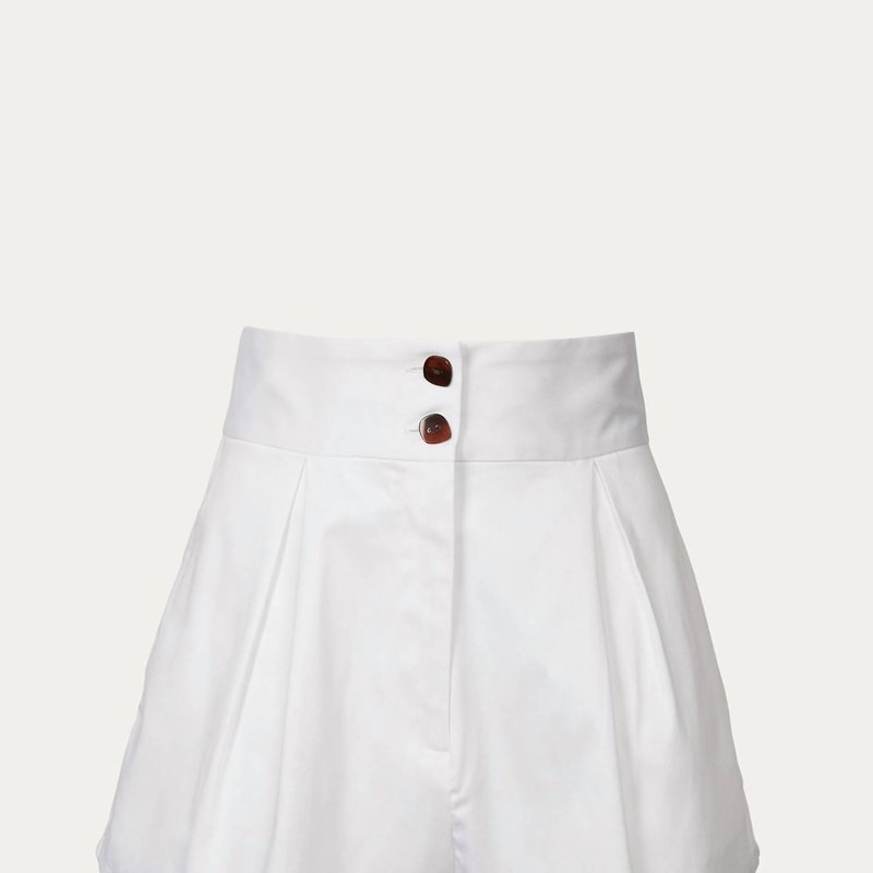 Shop Adriana Degreas Solid Pleated Short In White