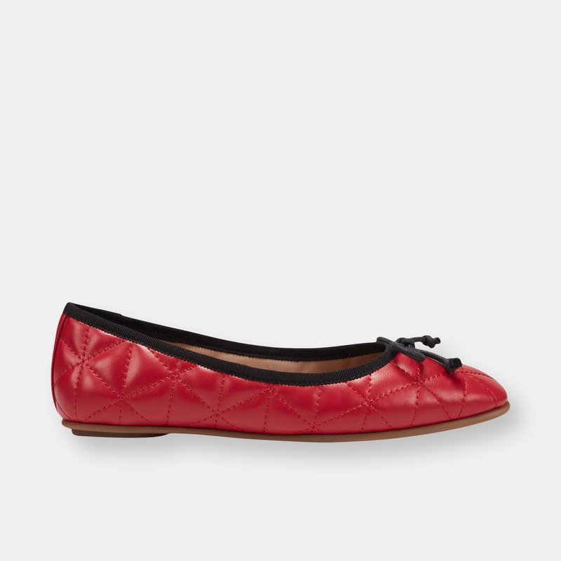 Aerosoles Catalina Flat In Red Quilted Leather