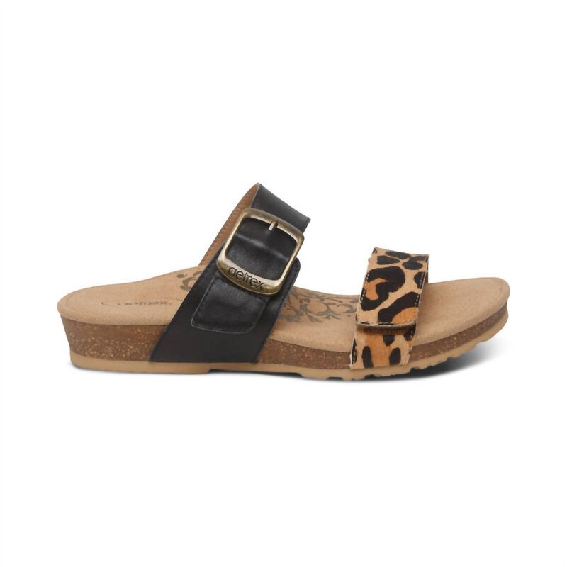Shop Aetrex Daisy Adjustable Slide Sandal In Brown