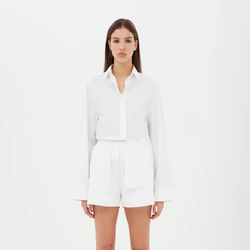 Aexae Cotton Wide Sleeve Shirt In White
