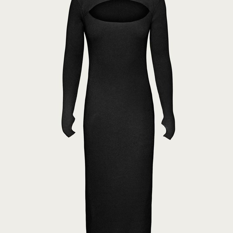Shop Afrm Brielle Knit Midi Dress In Black