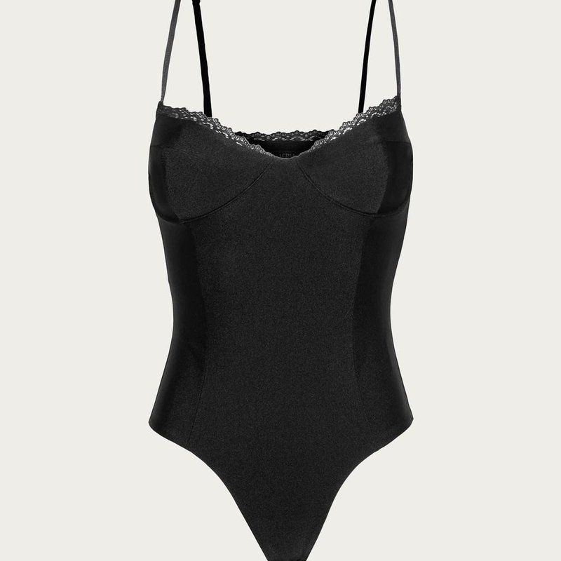 Shop Afrm Liam Fitted Bodysuit In Black