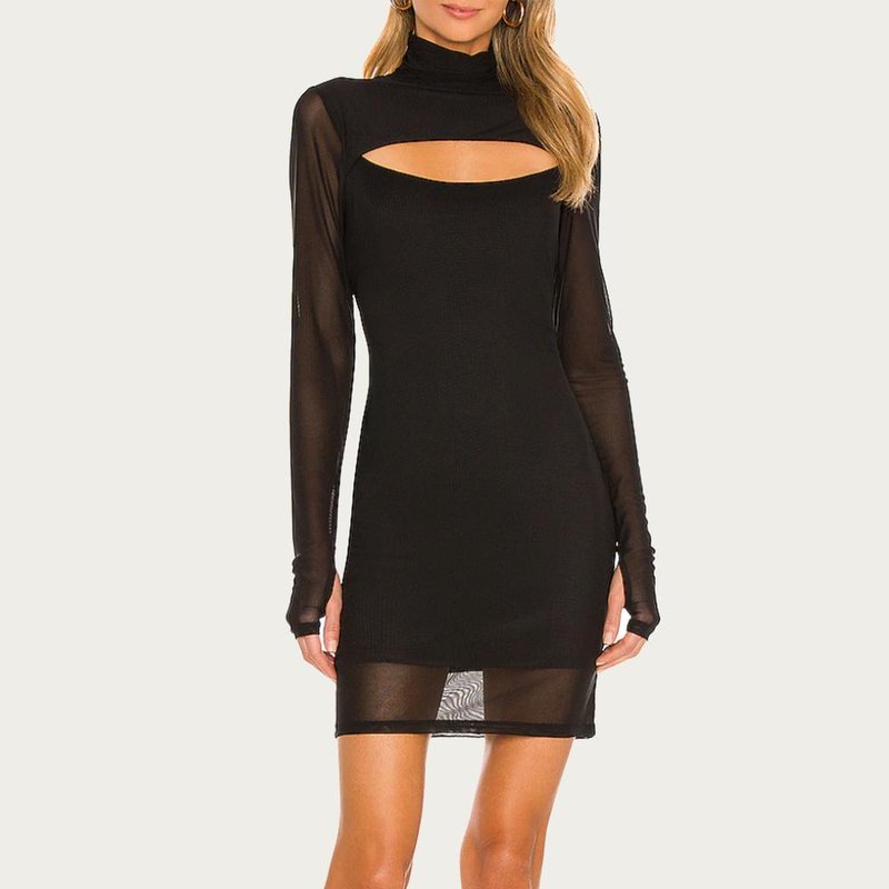 Shop Afrm Tilda Mesh Mini Dress In Black