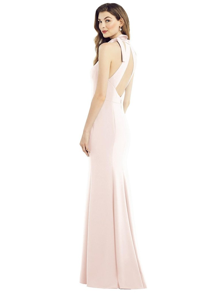 Bow-Neck Open-Back Trumpet Gown - 6827