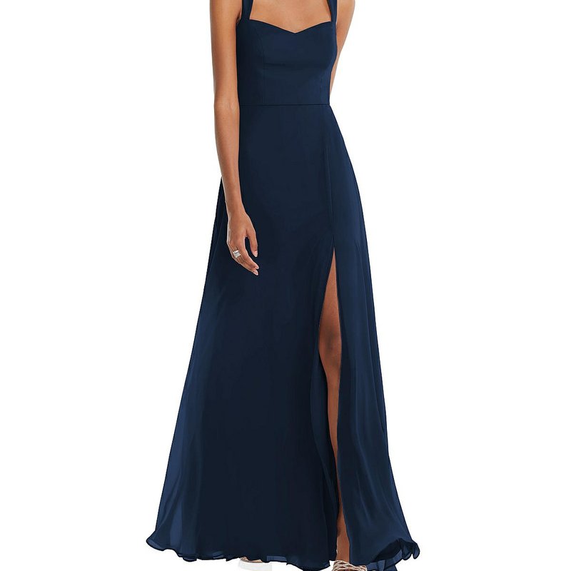 Shop After Six Contoured Wide Strap Sweetheart Maxi Dress In Blue