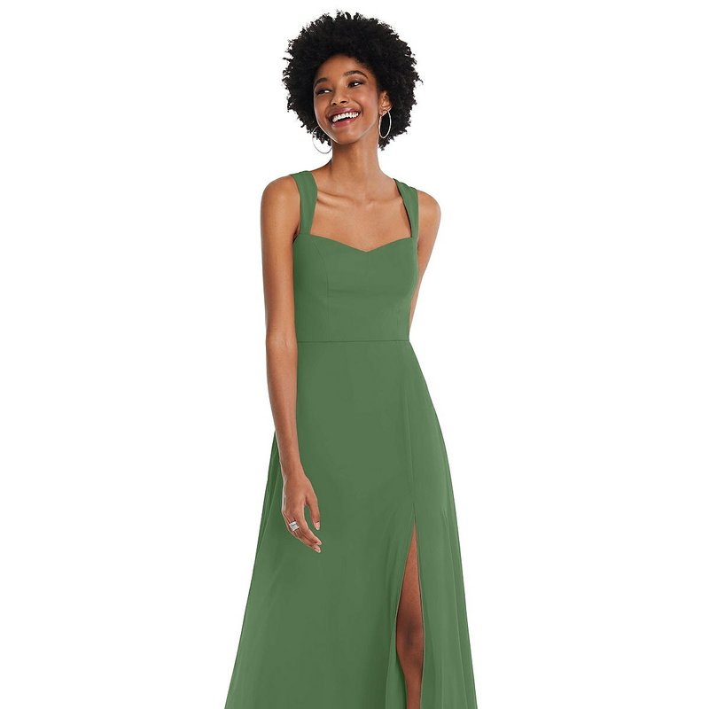 Shop After Six Contoured Wide Strap Sweetheart Maxi Dress In Green