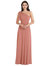 Draped One-Shoulder Maxi Dress With Scarf Bow - 1561 - Desert Rose