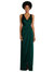 Faux Wrap Whisper Satin Maxi Dress With Draped Tulip Skirt - 6864 - Evergreen