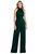 High-Neck Open-Back Jumpsuit with Scarf Tie - 6835 - Evergreen