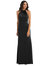 High-Neck Open-Back Maxi Dress With Scarf Tie - 6834 - Black