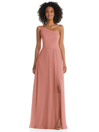 After Six One-Shoulder Chiffon Maxi Dress With Shirred Front Slit - 1555 product