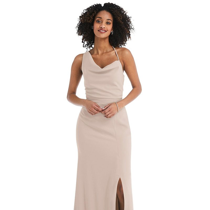 Shop After Six One-shoulder Draped Cowl-neck Maxi Dress In Pink
