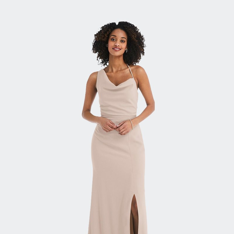 AFTER SIX AFTER SIX ONE-SHOULDER DRAPED COWL-NECK MAXI DRESS