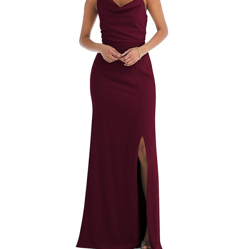Shop After Six One-shoulder Draped Cowl-neck Maxi Dress In Red