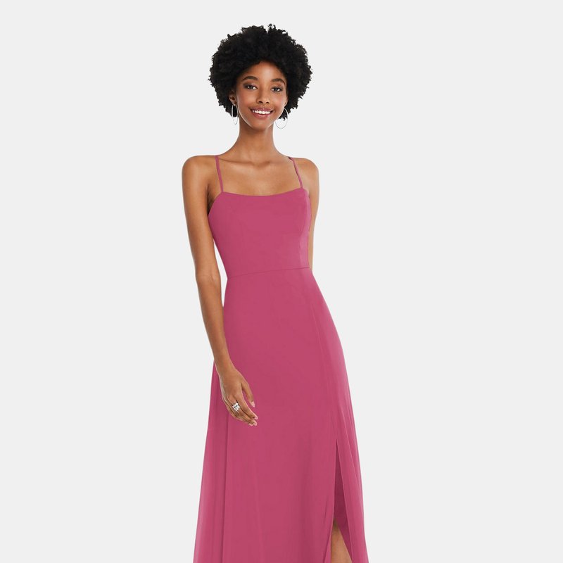 AFTER SIX AFTER SIX SCOOP NECK CONVERTIBLE TIE-STRAP MAXI DRESS WITH FRONT SLIT