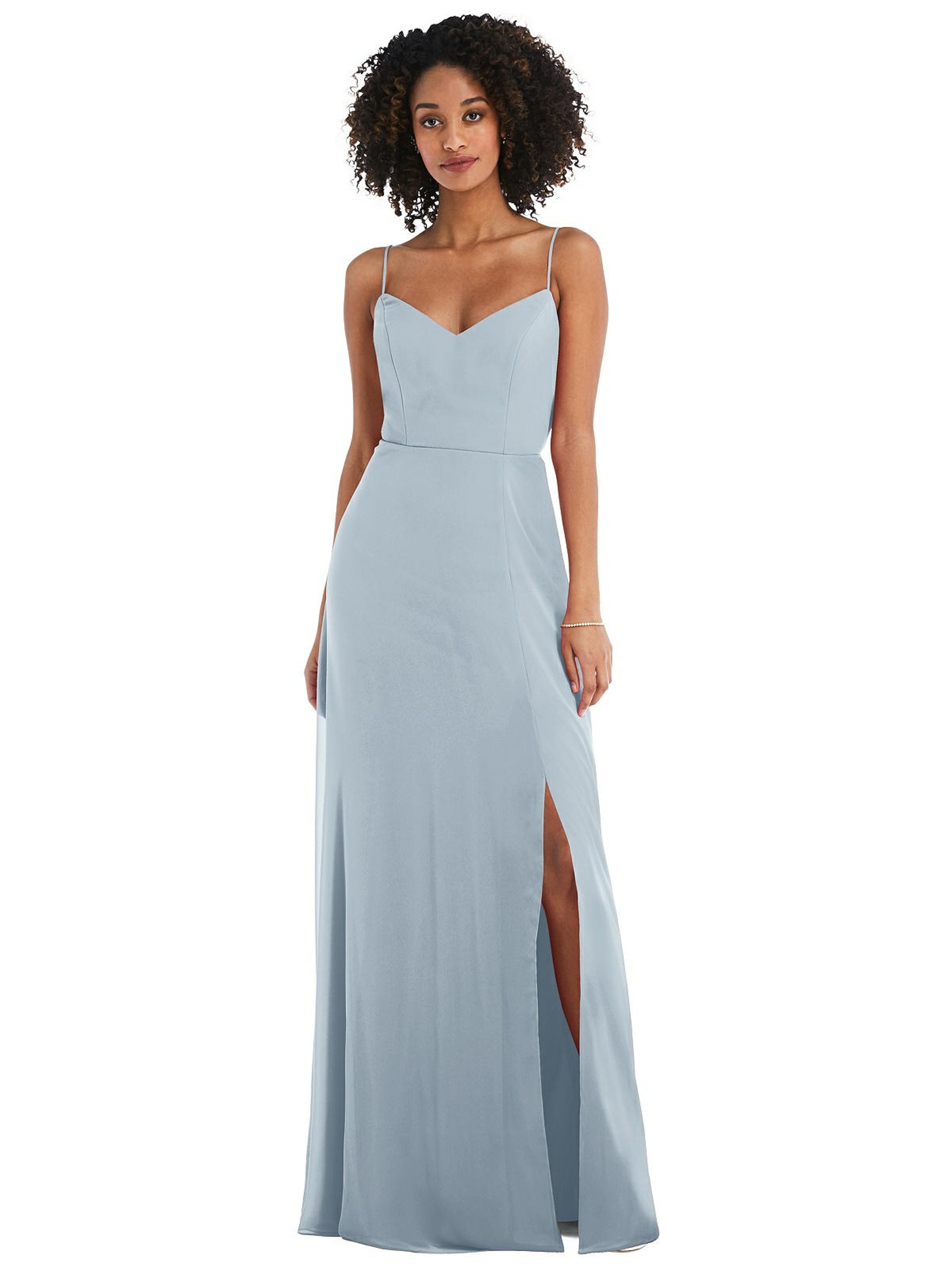 AFTER SIX AFTER SIX TIE-BACK CUTOUT MAXI DRESS WITH FRONT SLIT
