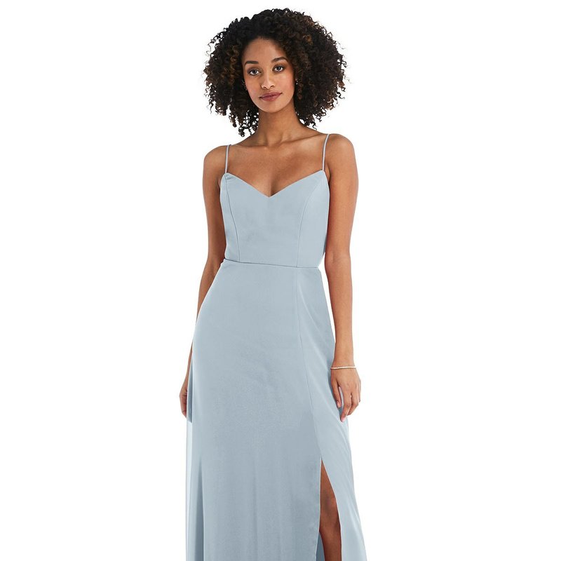 After Six Tie-back Cutout Maxi Dress With Front Slit In Mist