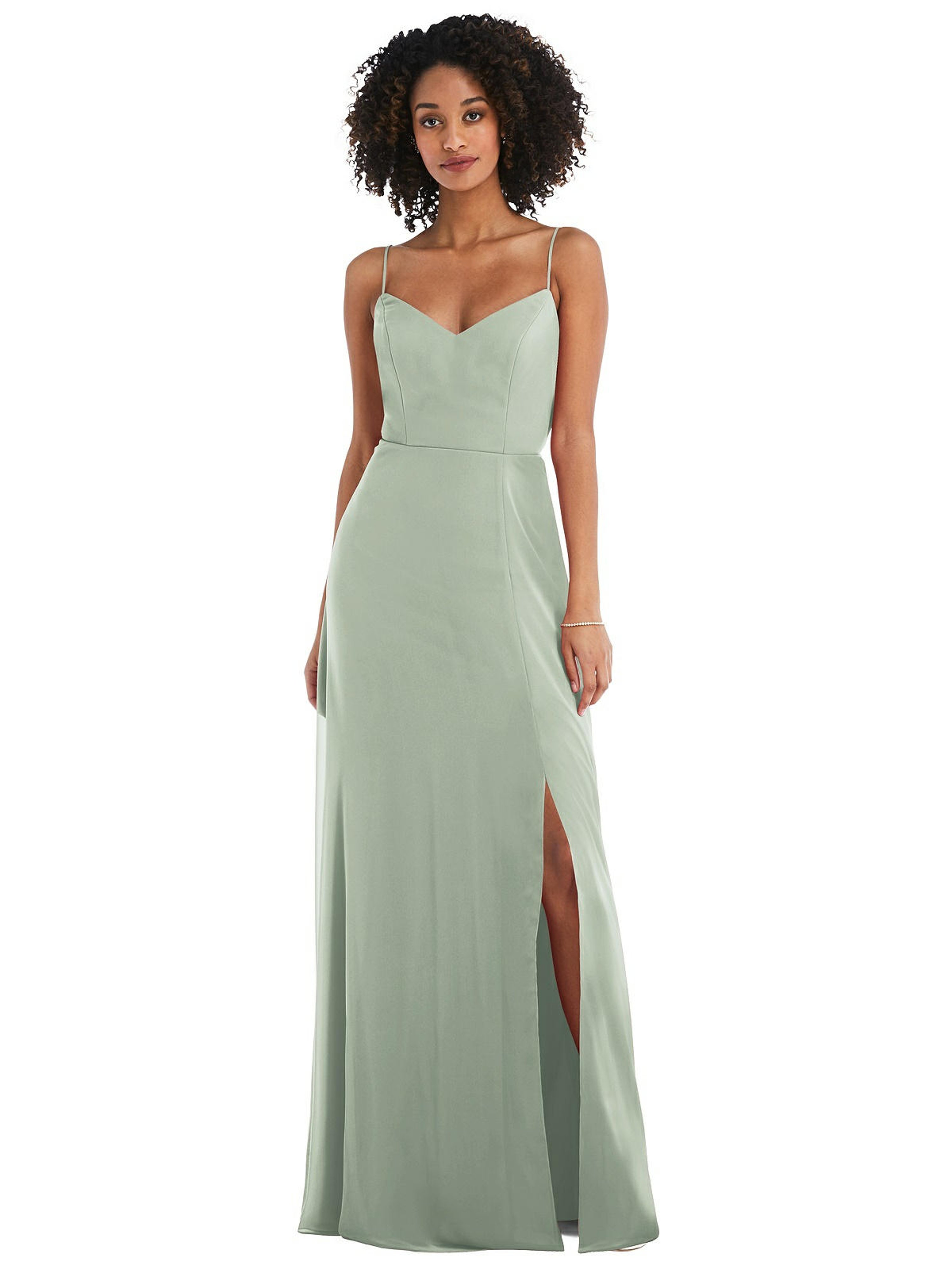 AFTER SIX AFTER SIX TIE-BACK CUTOUT MAXI DRESS WITH FRONT SLIT