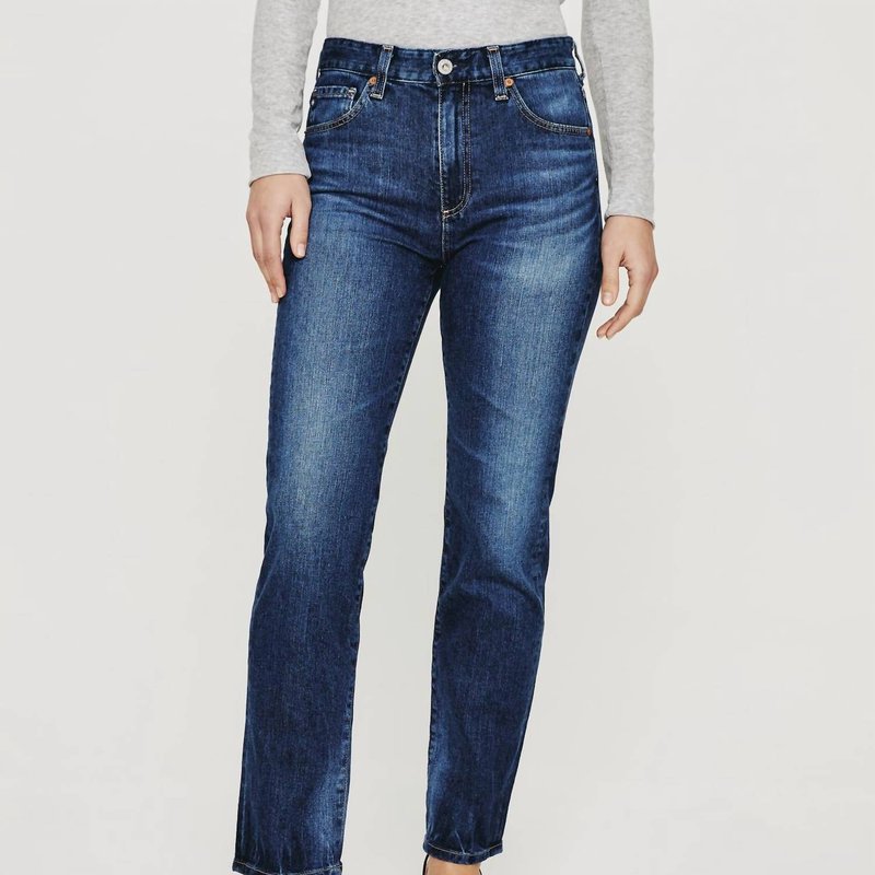 Shop Ag Saige High Rise Straight Jeans In Blue