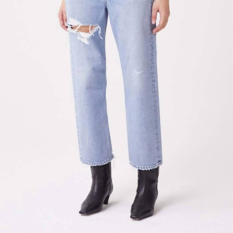 Shop Agolde 90's Crop Mid Rise Loose Fit Jean In Blue