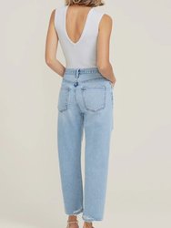 90's Crop Mid Rise Loose Straight Jeans - Echo