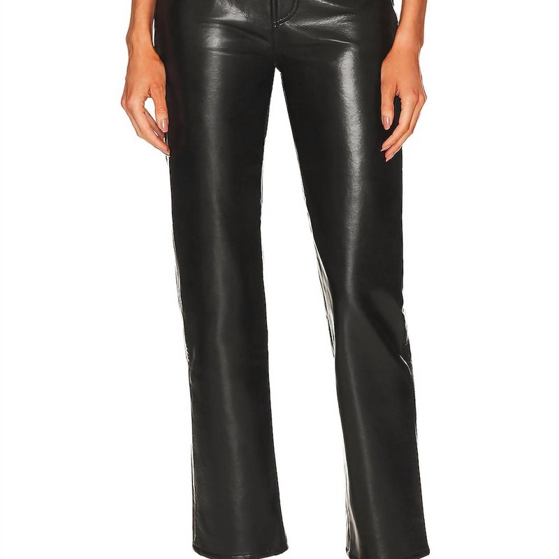 Shop Agolde 90's Recycled Leather Fitted Pant In Black