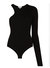 Bea Cutaway Asymmetric Bodysuit - Black