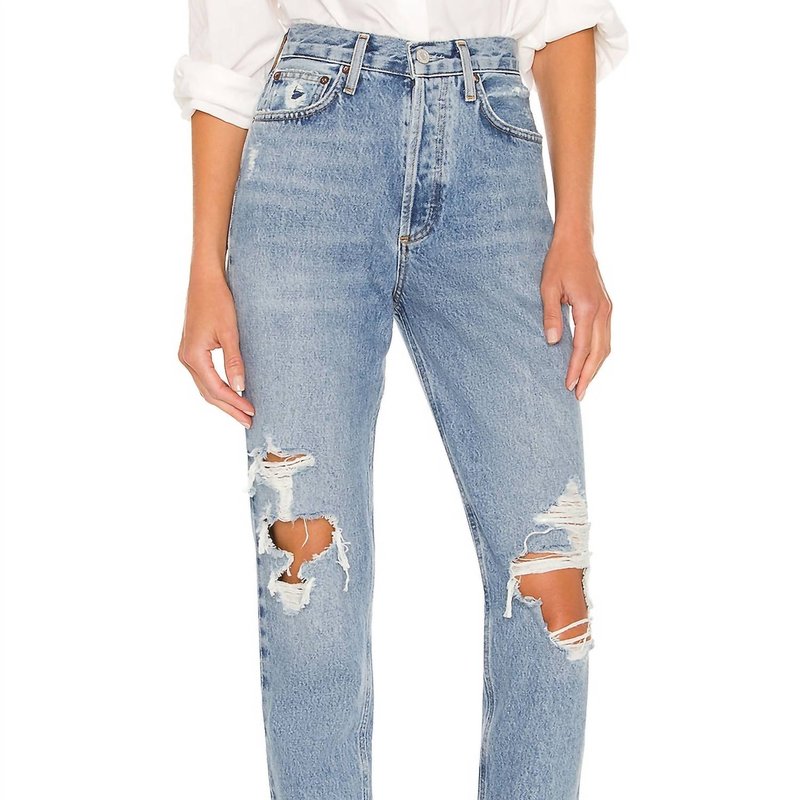 Agolde Fen High Rise Relaxed Taper Jean In Blue