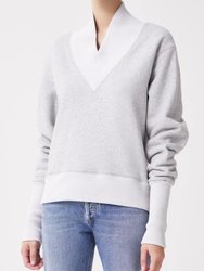Klara Extended V Neck Sweatshirt - Heather Gray