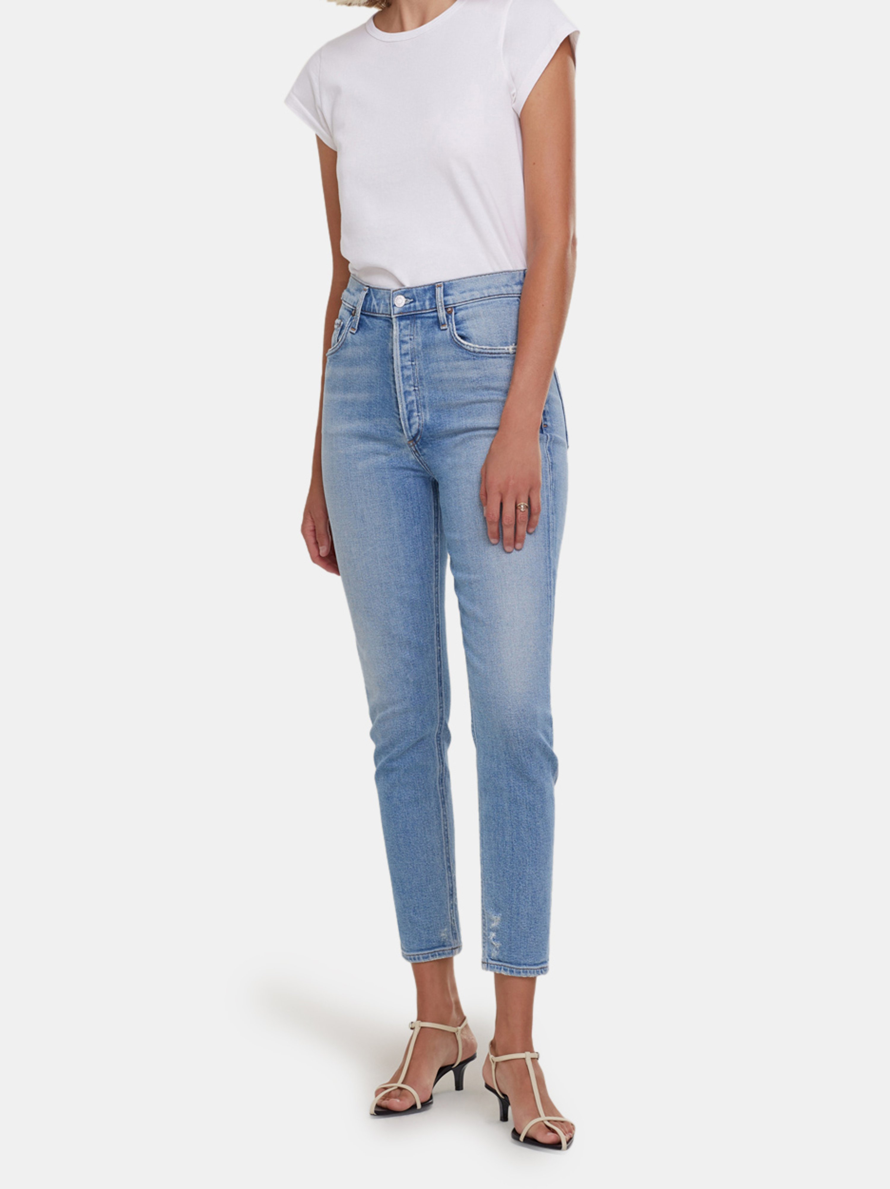 Agolde Nico High Rise Ankle Cut Slim Fit Jeans In Embark
